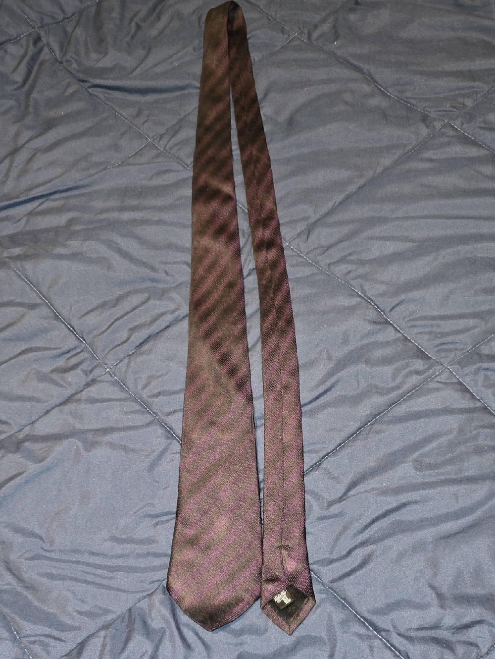 Giorgio Armani Dark Burgundy/Brown Diagonal Stripe Silk Tie